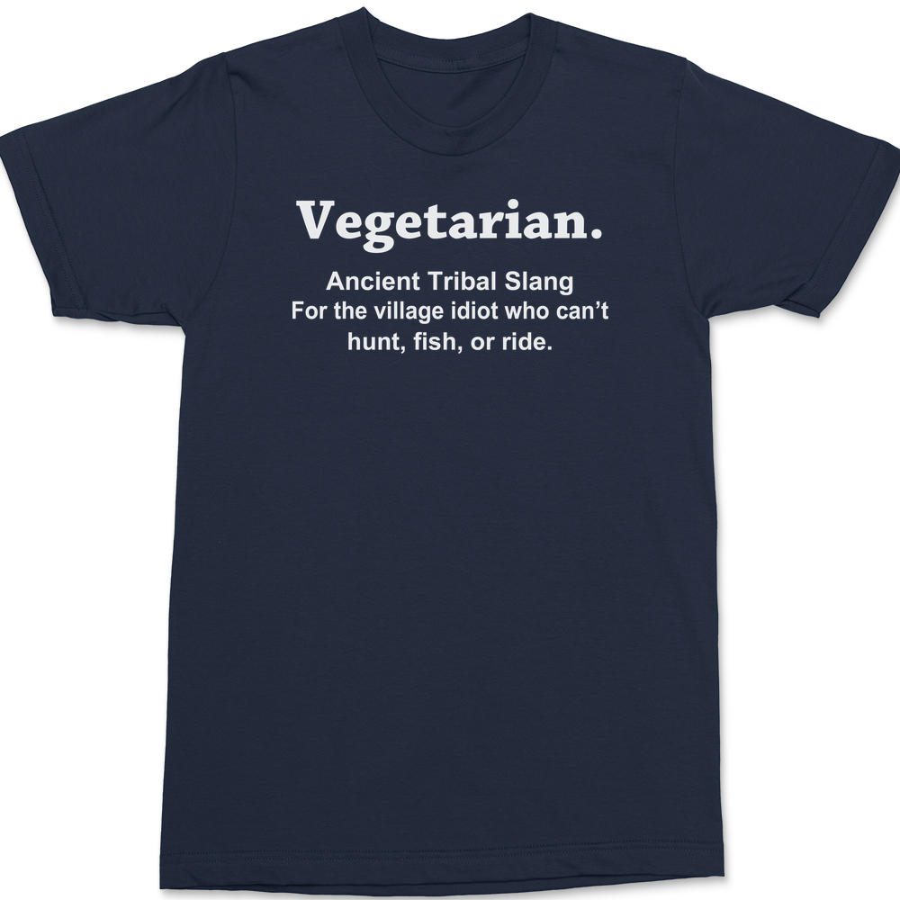 Vegetarian Ancient Tribal Slang T-Shirt Navy
