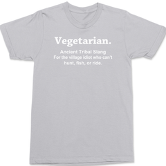 Vegetarian Ancient Tribal Slang T-Shirt SILVER