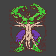 Vitruvian Hulk T-Shirt CHARCOAL