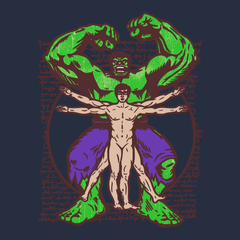 Vitruvian Hulk T-Shirt NAVY
