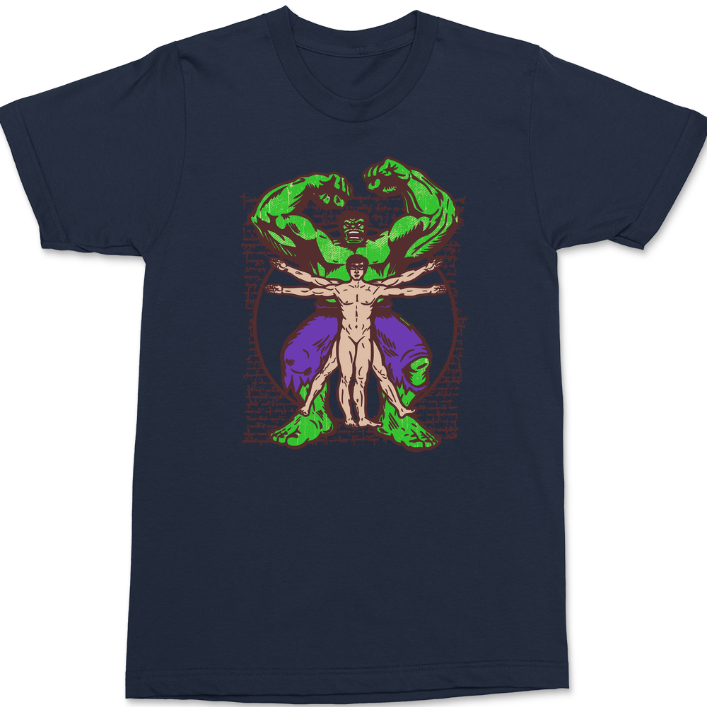 Vitruvian Hulk T-Shirt NAVY