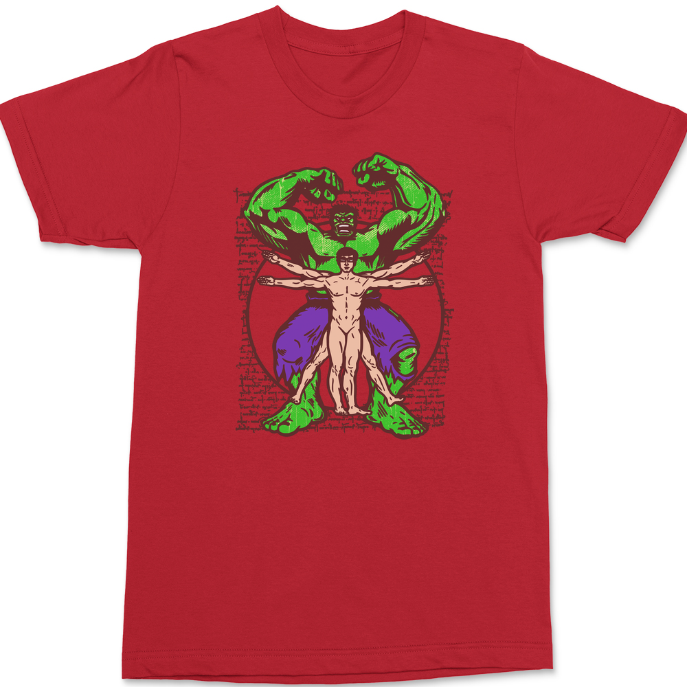 Vitruvian Hulk T-Shirt RED