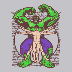 Vitruvian Hulk T-Shirt SILVER
