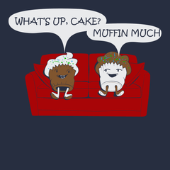 What's Up Cake Muffin Much T-Shirt Navy