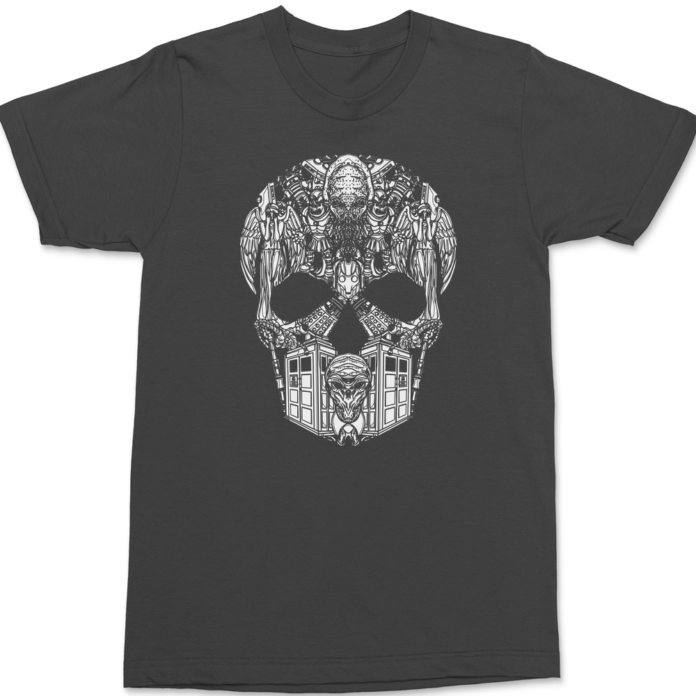 Whovian Skull T-Shirt CHARCOAL