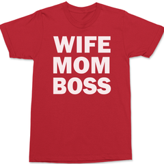 Wife Mom Boss T-Shirt RED