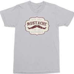 With Great Mustache Comes Great Responsibility T-Shirt SILVER