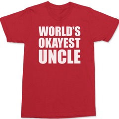 Worlds Okayest Uncle T-Shirt RED