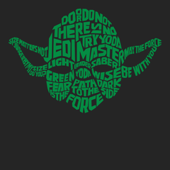 Yoda Typography T-Shirt BLACK