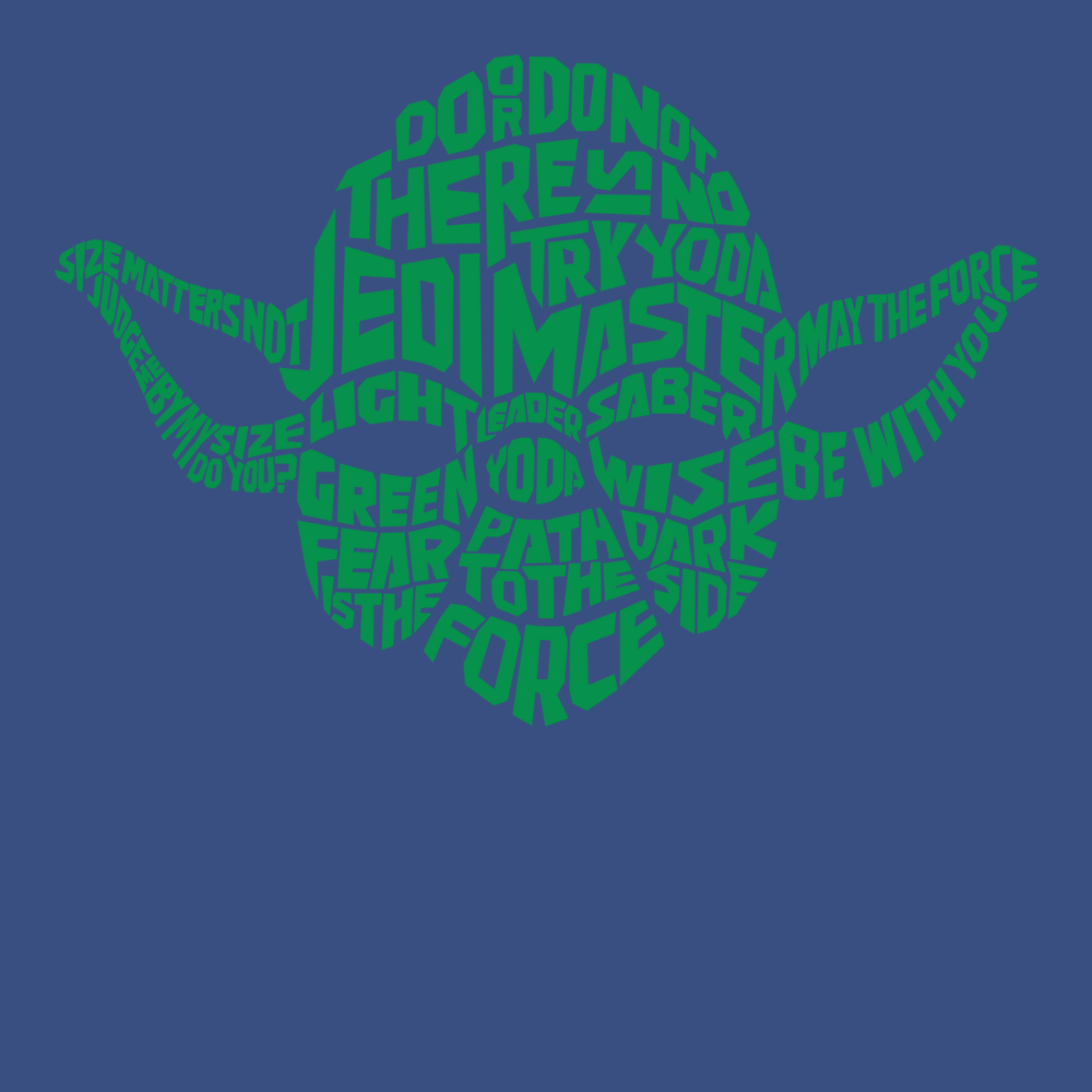 Yoda Typography T-Shirt BLUE