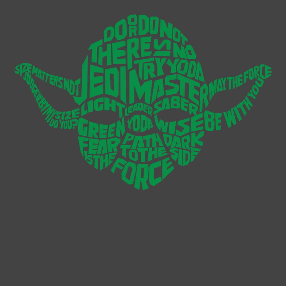 Yoda Typography T-Shirt CHARCOAL