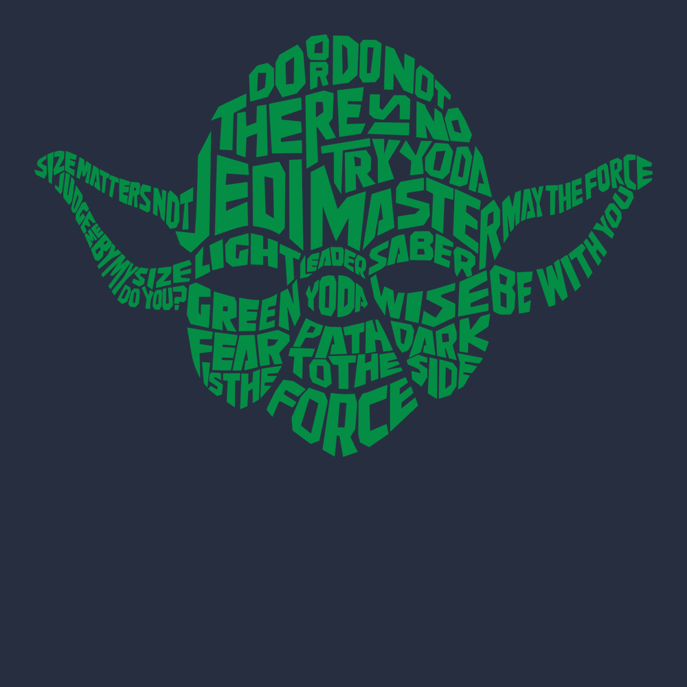Yoda Typography T-Shirt NAVY