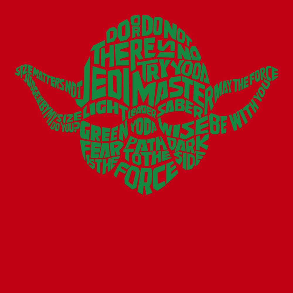 Yoda Typography T-Shirt RED