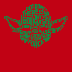 Yoda Typography T-Shirt RED