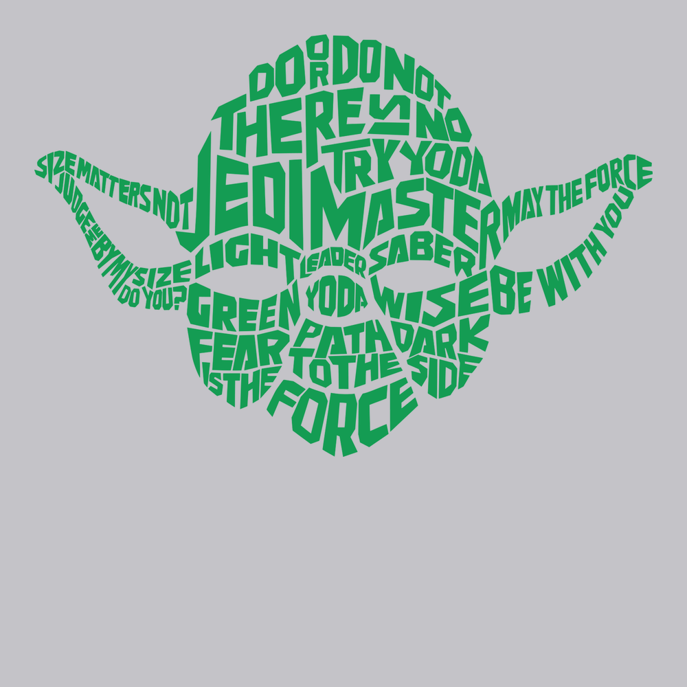 Yoda Typography T-Shirt SILVER