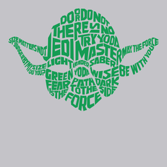 Yoda Typography T-Shirt SILVER