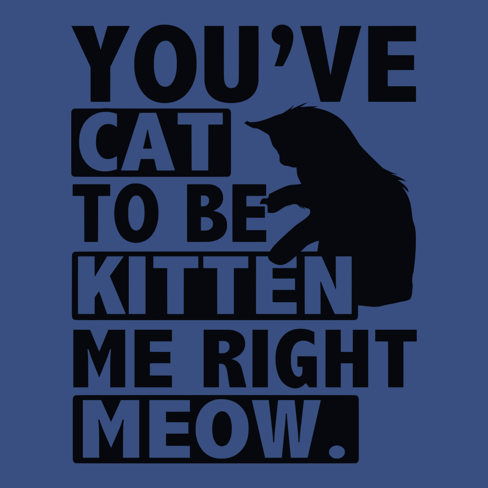 You've Cat To Be Kitten Me Right Meow T-Shirt BLUE