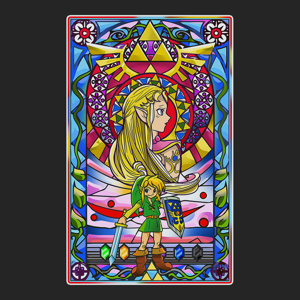 Zelda Stained Glass T-Shirt BLACK