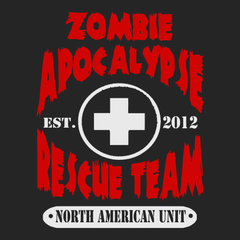 Zombie Apocalypse Rescue Team T-Shirt BLACK