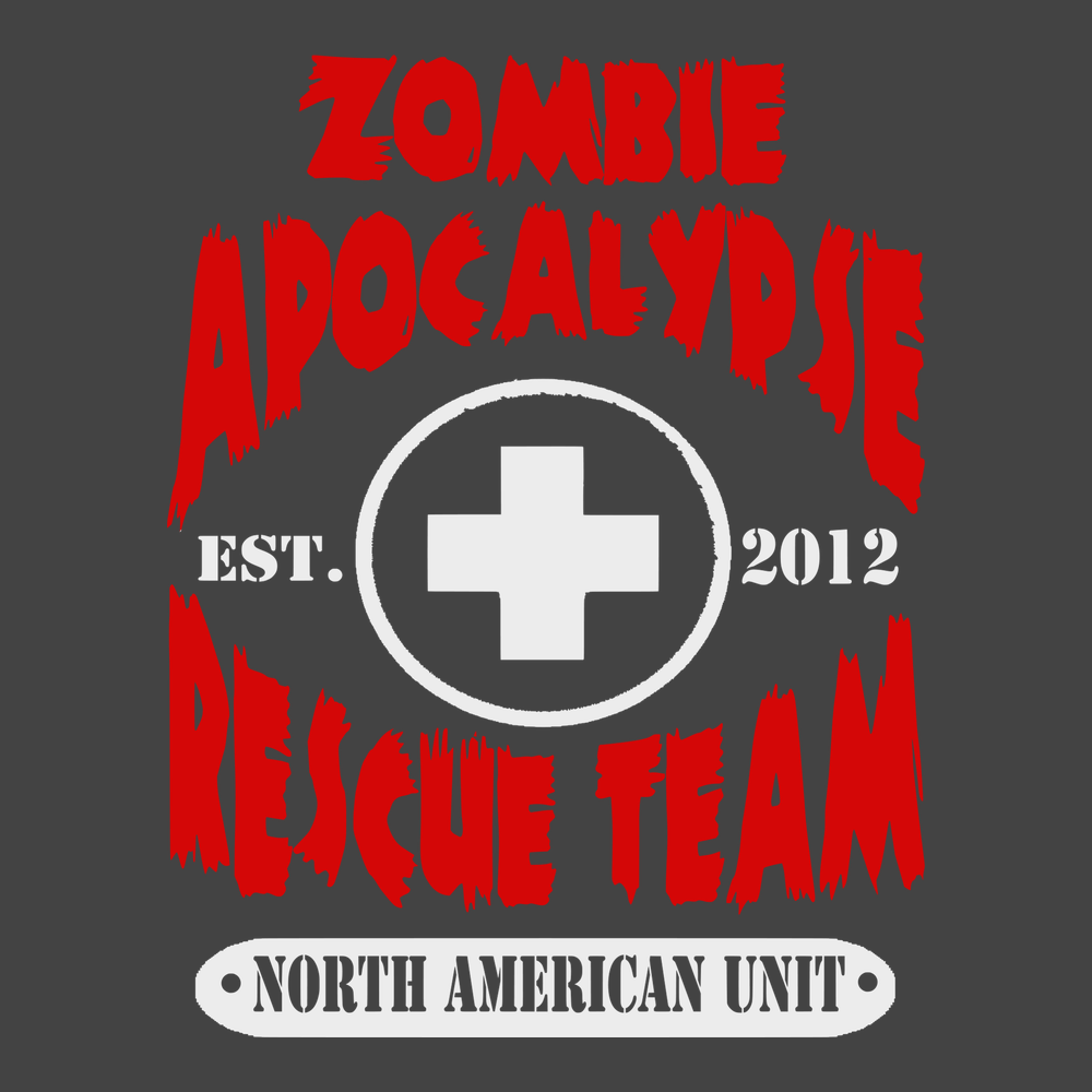 Zombie Apocalypse Rescue Team T-Shirt CHARCOAL