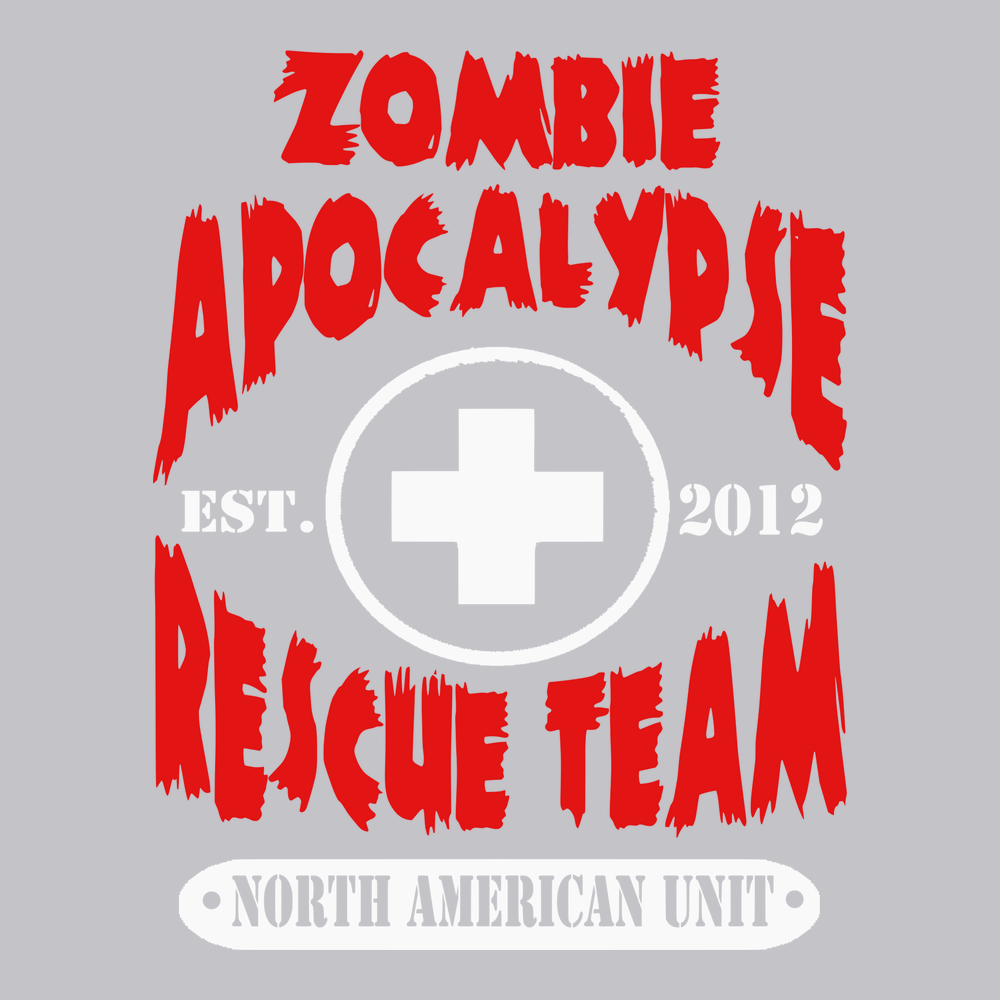 Zombie Apocalypse Rescue Team T-Shirt SILVER