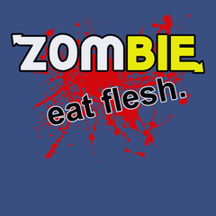Zombie Eat Flesh T-Shirt BLUE