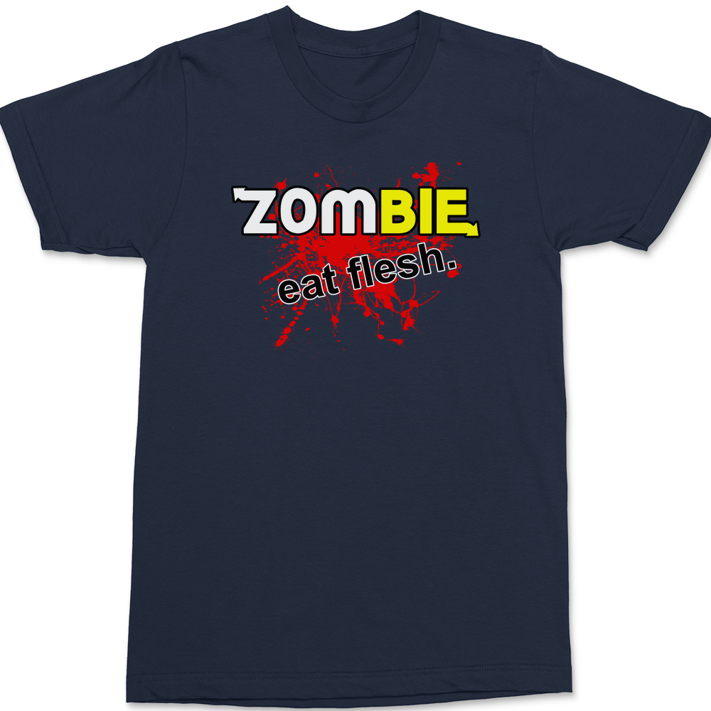 Zombie Eat Flesh T-Shirt Navy