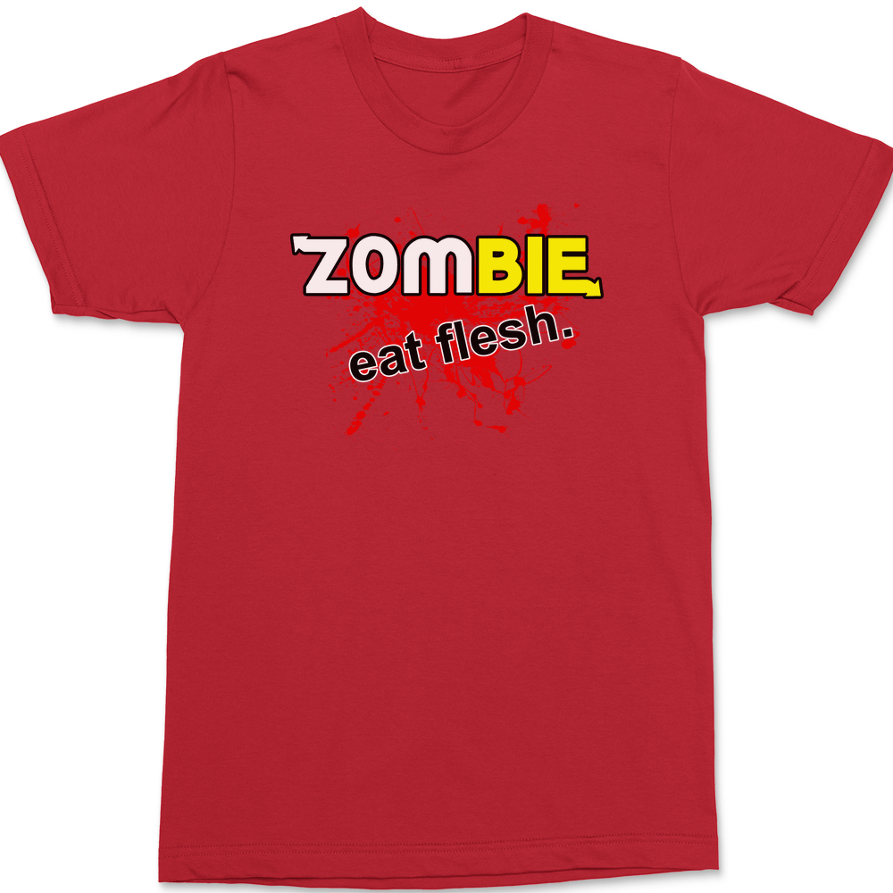 Zombie Eat Flesh T-Shirt RED