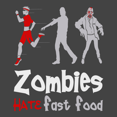 Zombies Hate Fast Food T-Shirt CHARCOAL