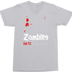 Zombies Hate Fast Food T-Shirt SILVER