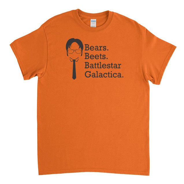 Bears Beets Battlestar Galactica Mens T-Shirt - Textual Tees