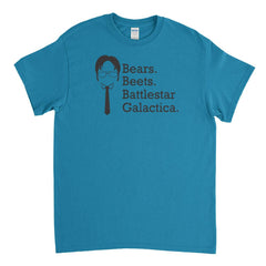 Bears Beets Battlestar Galactica Mens T-Shirt - Textual Tees