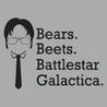 Bears Beets Battlestar Galactica Mens T-Shirt - Textual Tees