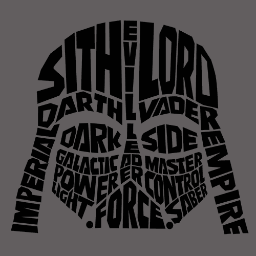 Darth Vader Typography T-Shirt - Textual Tees