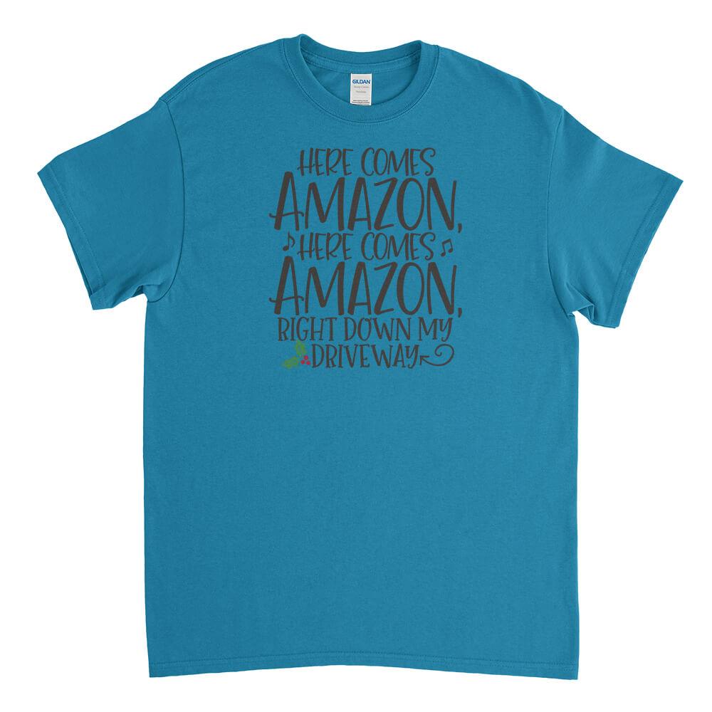 Here Comes Amazon Mens T-Shirt - Textual Tees