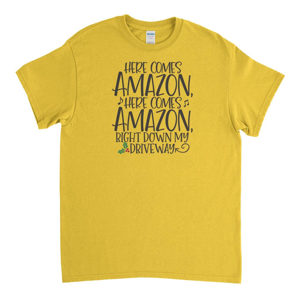 Here Comes Amazon Mens T-Shirt - Textual Tees