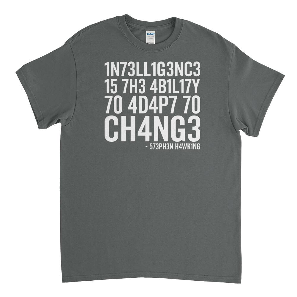 Intelligence Stephen Hawking Mens T-Shirt - Textual Tees