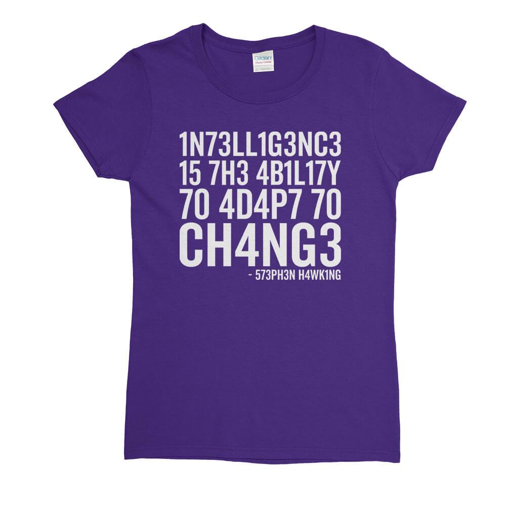 Intelligence Stephen Hawking Womens T-Shirt - Textual Tees