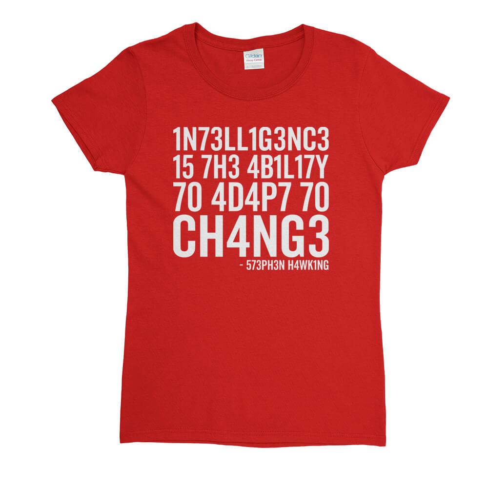 Intelligence Stephen Hawking Womens T-Shirt - Textual Tees