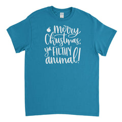 Merry Christmas Ya Filthy Animal Mens T-Shirt - Textual Tees