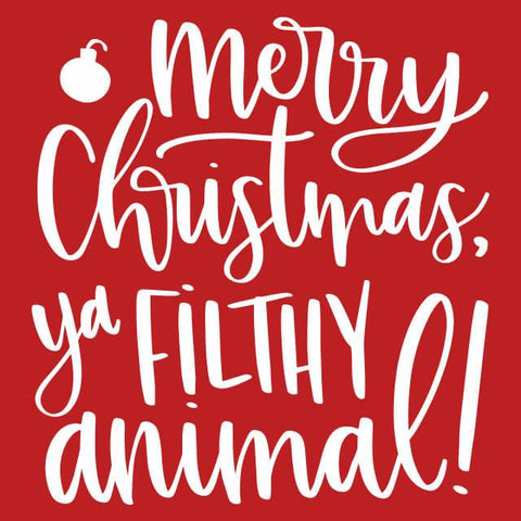 Merry Christmas Ya Filthy Animal Mens T-Shirt - Textual Tees