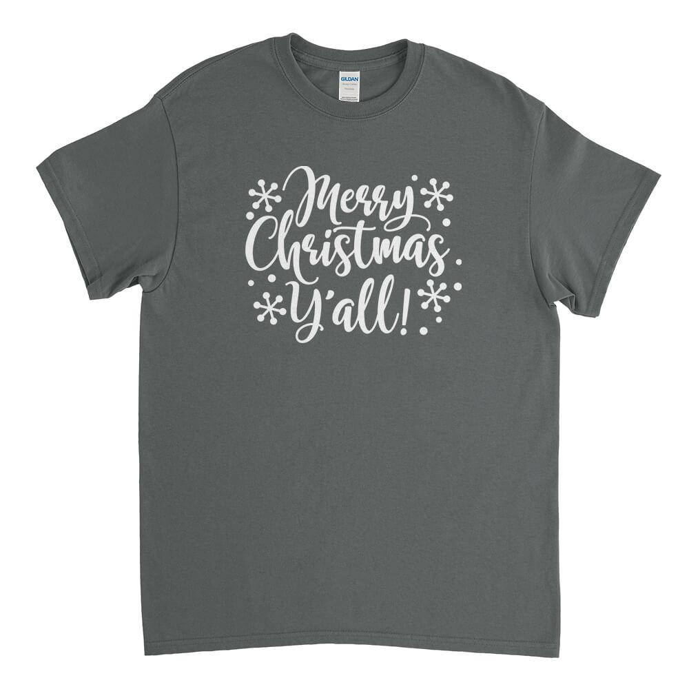 Merry Christmas Ya'll Mens T-Shirt - Textual Tees