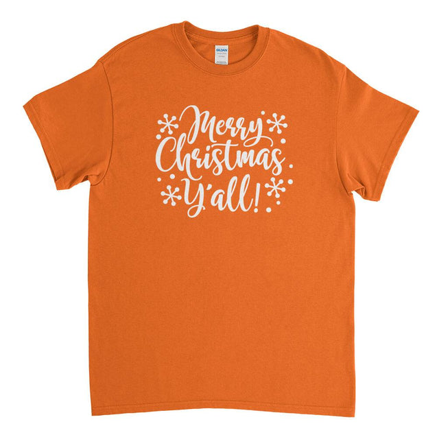 Merry Christmas Ya'll Mens T-Shirt - Textual Tees