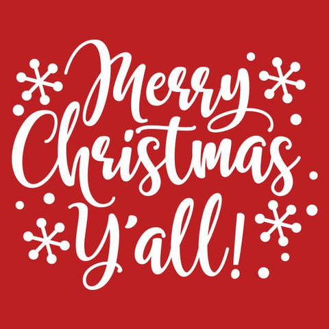 Merry Christmas Ya'll Mens T-Shirt - Textual Tees