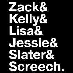 Saved By The Bell Names T-Shirt - Textual Tees