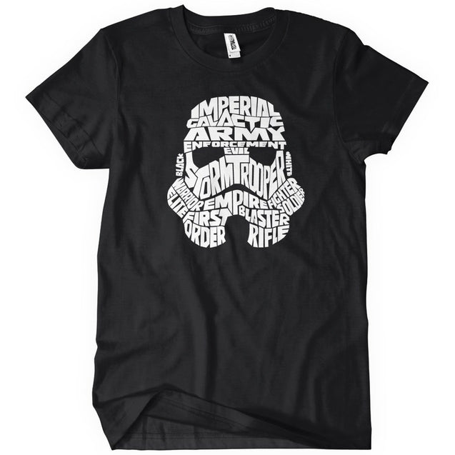 Stormtrooper Helmet Typography T-Shirt - Textual Tees