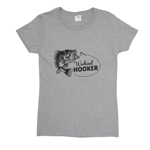 Weekend Hooker Fishing Womens T-Shirt - Textual Tees