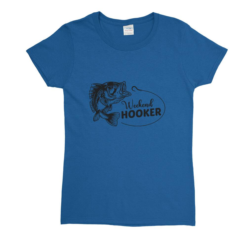 Weekend Hooker Fishing Womens T-Shirt - Textual Tees