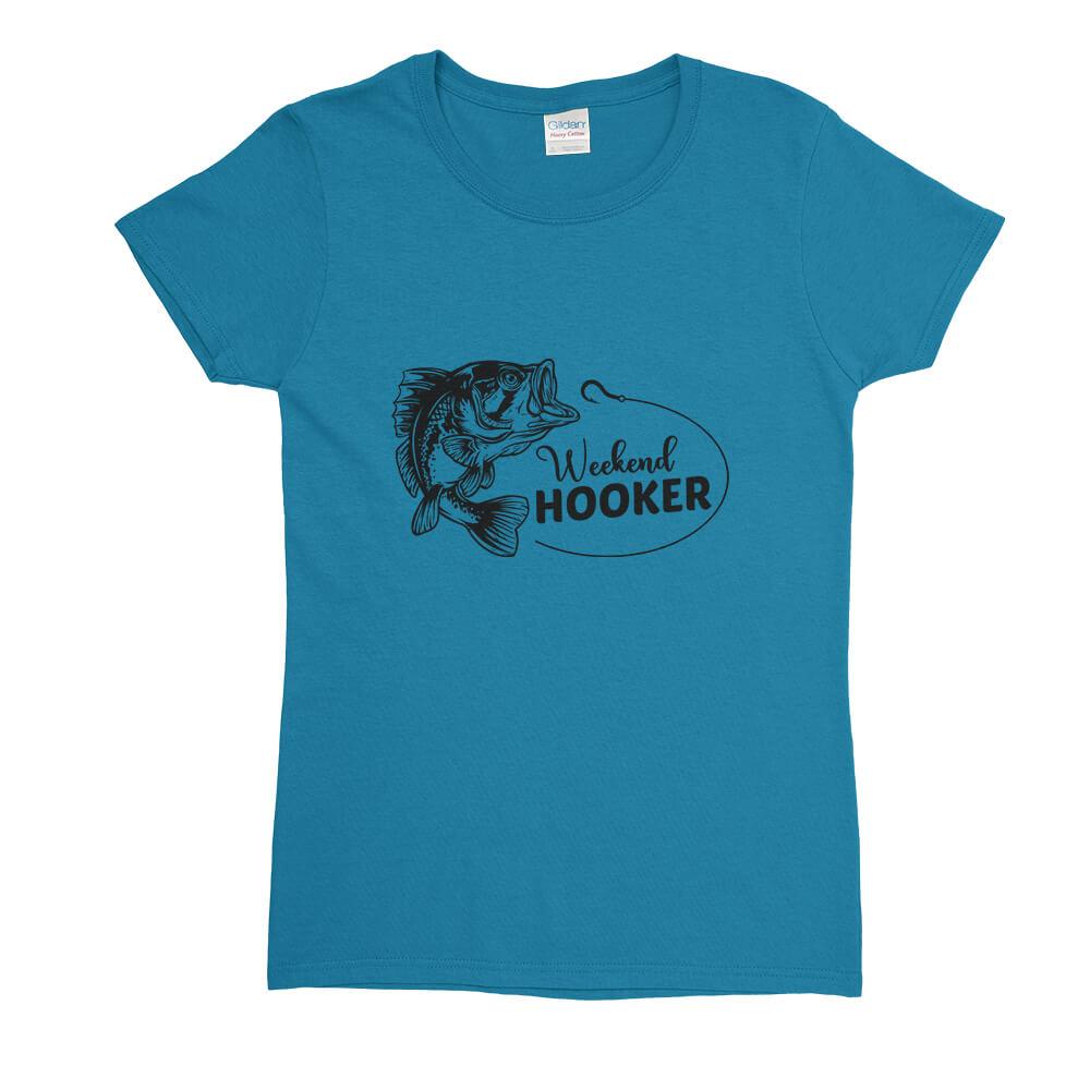 Weekend Hooker Fishing Womens T-Shirt - Textual Tees