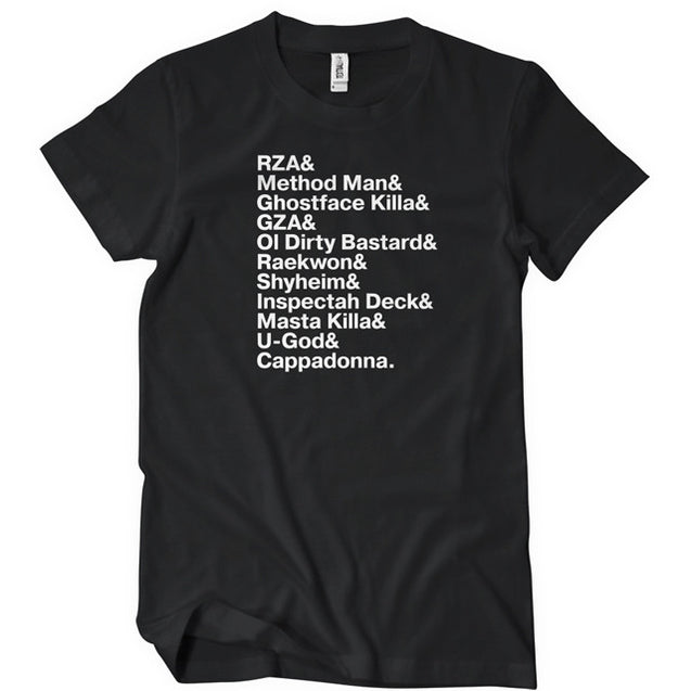 Wu Tang Clan Names T-Shirt - Textual Tees